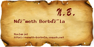 Németh Borbála névjegykártya